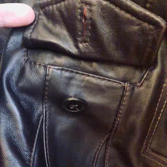 Brown Genuine Leather Jacket - Picture 4 of 11